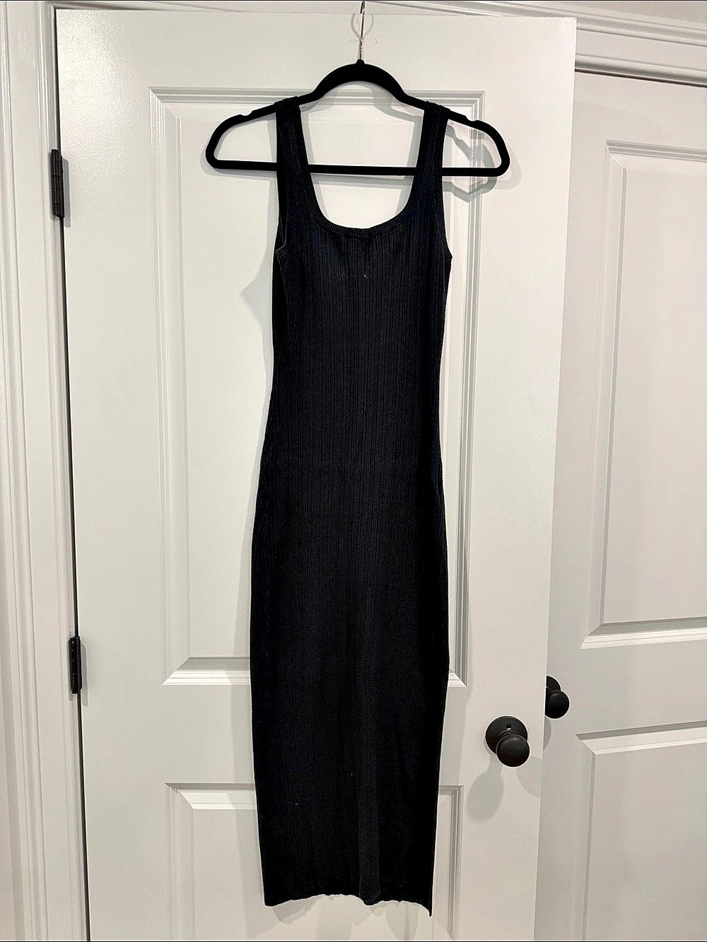 Abercrombie & Fitch Ribbed Maxi Dress in Black Size Small
